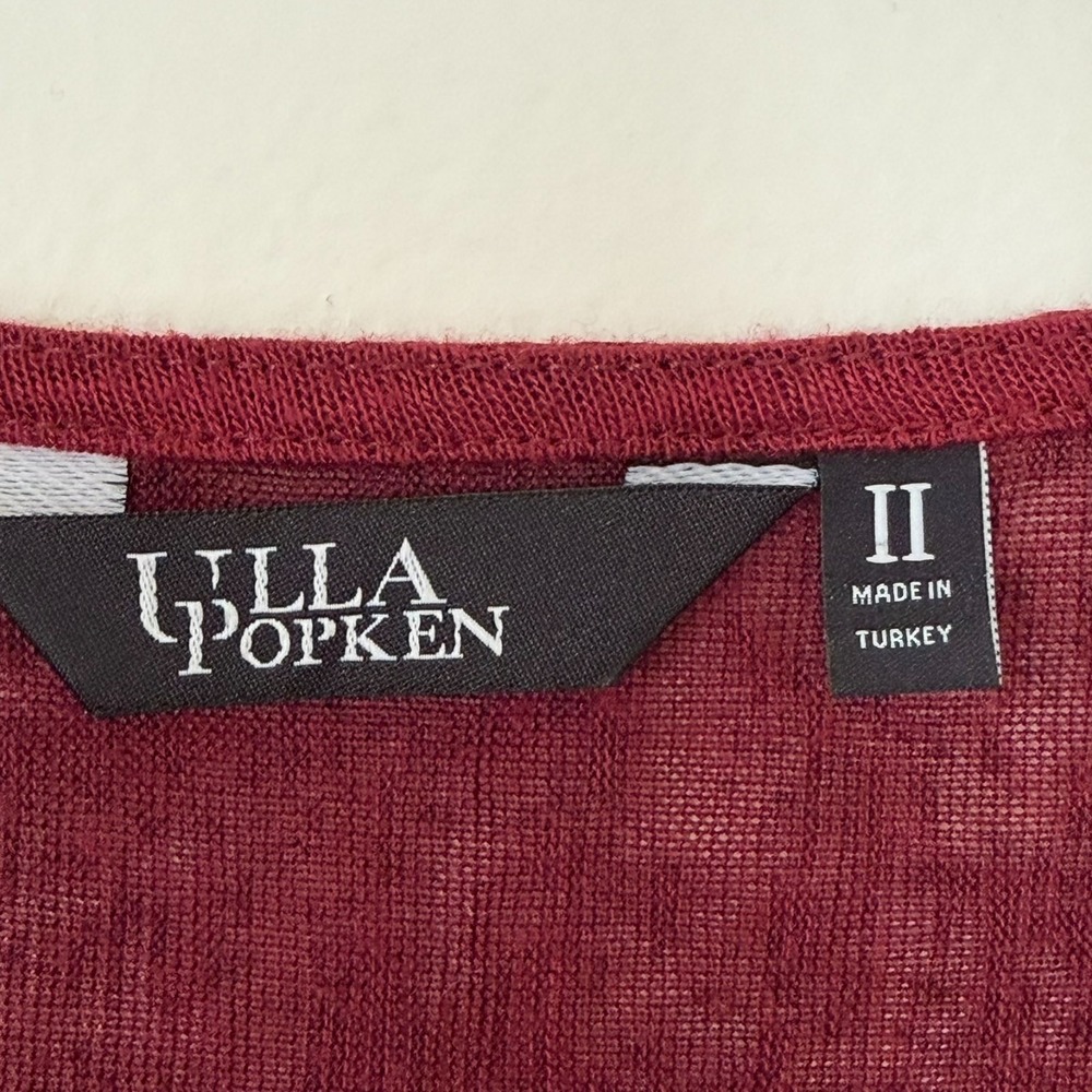 Ulla Popken Embroidered Pullover Poncho‎ Style Blouse Red Plus Size 2 Oversized - Picture 4 of 11